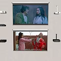 Modern Projection Curtain Projector Projection Equipment 3d model