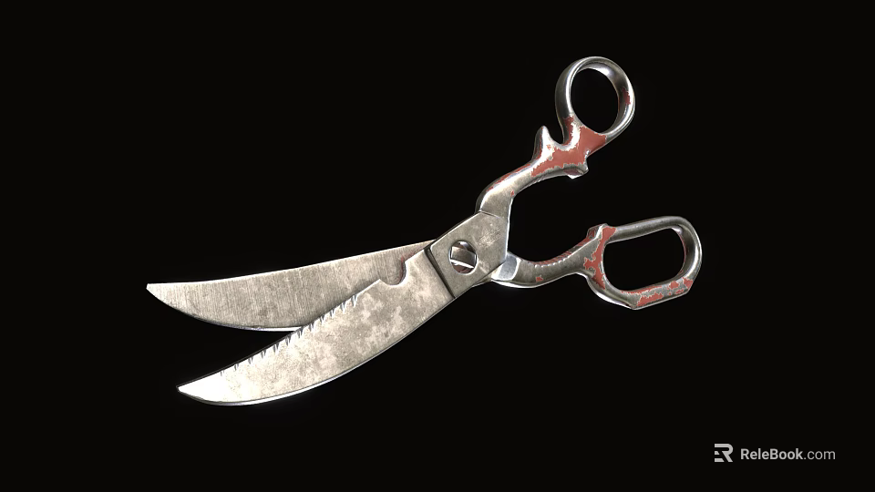 High Quality Stainless Steel Hardware Tools Scissors with Sharp Blades and Ergonomic Handles 3d model 