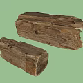Rustic Weathered Stone Wood Block With Natural Cracks And Textured Surface