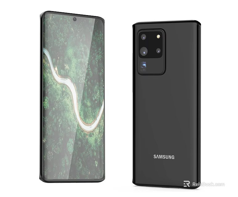 Samsung Black Smartphone With Triple Rear Camera Front Scenic Display Design 3d model 
