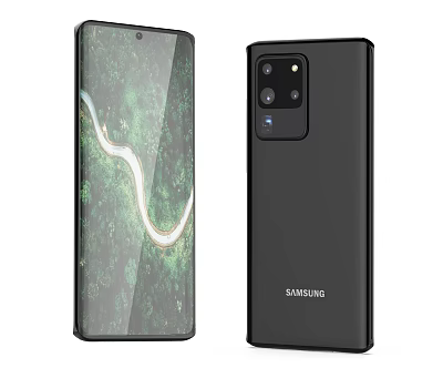 Samsung Black Smartphone With Triple Rear Camera Front Scenic Display Design 3d model Samsung Black Smartphone With Triple Rear Camera Front Scenic Display Design 3d model