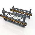 Metal Traffic Barriers With Yellow And Black Stripes For Safety Control