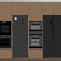 Modern refrigerator built-in refrigerator oven 3d model