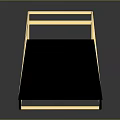 Modern Bar Stool Featuring Golden Metal Frame Black Tabletop And Reflective Geometric Structure
