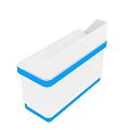 Functional Desk With White Main Body And Blue Accent Strips Modern Style 3d model