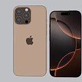 Apple iPhone Gold Body With Triple Camera And Curved Front Display Design 3d model