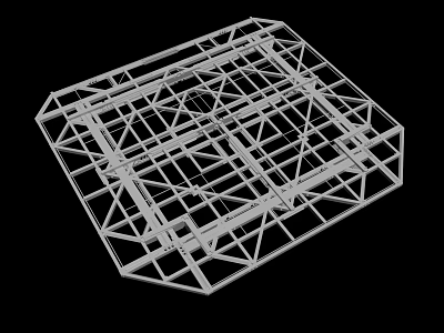 Square Grid Metal Frame Engineering Structure Model With Detailed Design 3d model