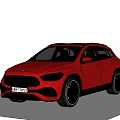 Red Mercedes SUV With Shiny Exterior Front Grille And Alloy Wheels