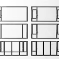 Black Window Frame Designs With Modern Grid And Panel Structures 3d model