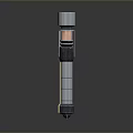 Tactical Weapon Component with Silver Metal Cylindrical Segmented Structure and Shiny Surface 3d model
