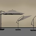 Modern Outdoor Sunshade Designs With Various Canopy Shapes Metal Stands And White Hanging Strips