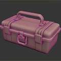 Light Pink Plastic Toolbox With Handle Straps And Buckle Lock For Household Storage