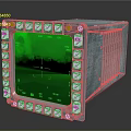 Industrial Electronic Device Featuring Green Digital Display Screen And Metal Casing Buttons Around