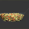 Fresh Salad in Transparent Glass Bowl with Diced Colorful Vegetables and Spoon on Tabletop