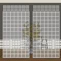 Modern Glass Partition Design For Stylish Home Interior With Grid Pattern 3d model