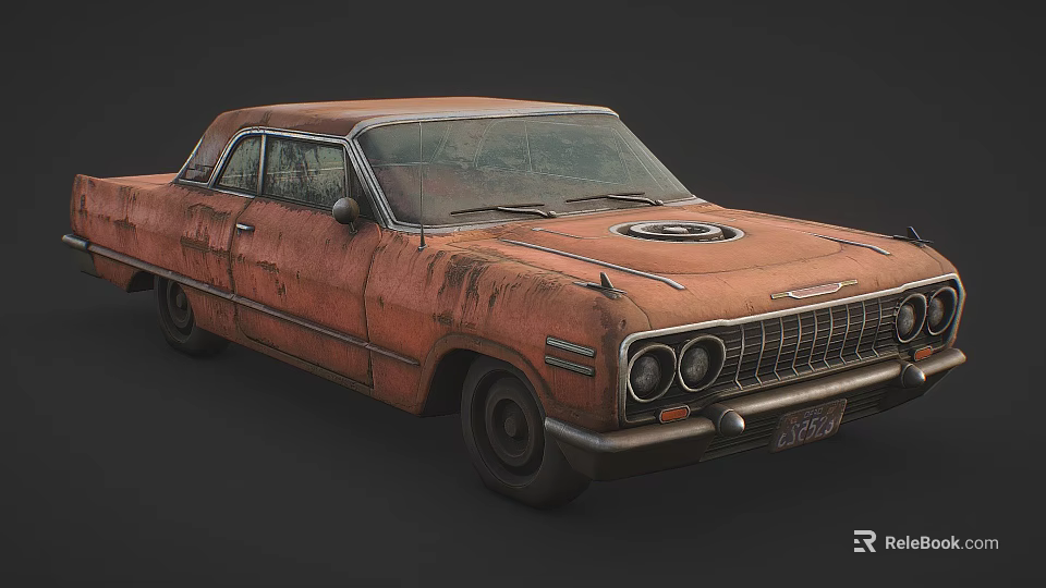Rusty Vintage Classic Car With Worn Out Body And Weathered Exterior 3d model 