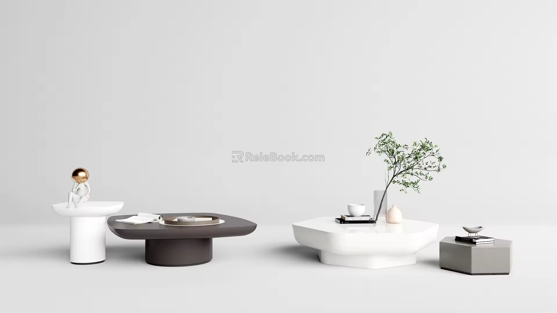 Modern coffee table simple coffee table combination 3d model