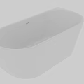 Sleek White Freestanding Bathtub With Oval Shape And Smooth Surface Design