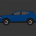 Blue Modern SUV With Sleek Exterior LED Headlights And Black Alloy Wheels