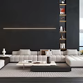 Modern Sectional Sofa And Coffee Table Set For Stylish Contemporary Living Room Interior