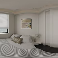 Modern High Ceiling Living And Dining Interior With Elegant Arch Design And Chic Pendant Lighting