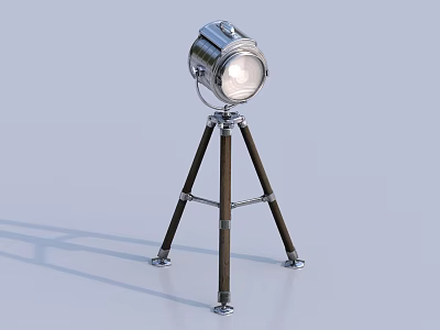 Modern Downlight Spotlight With Tripod Stand Metal And Wooden Design For Home Lighting 3d model