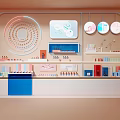 Cosmetics Display Cabinet Back Container Shelf 3d model