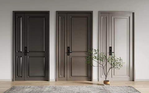 Modern child and mother door entry door child and mother door 3d model
