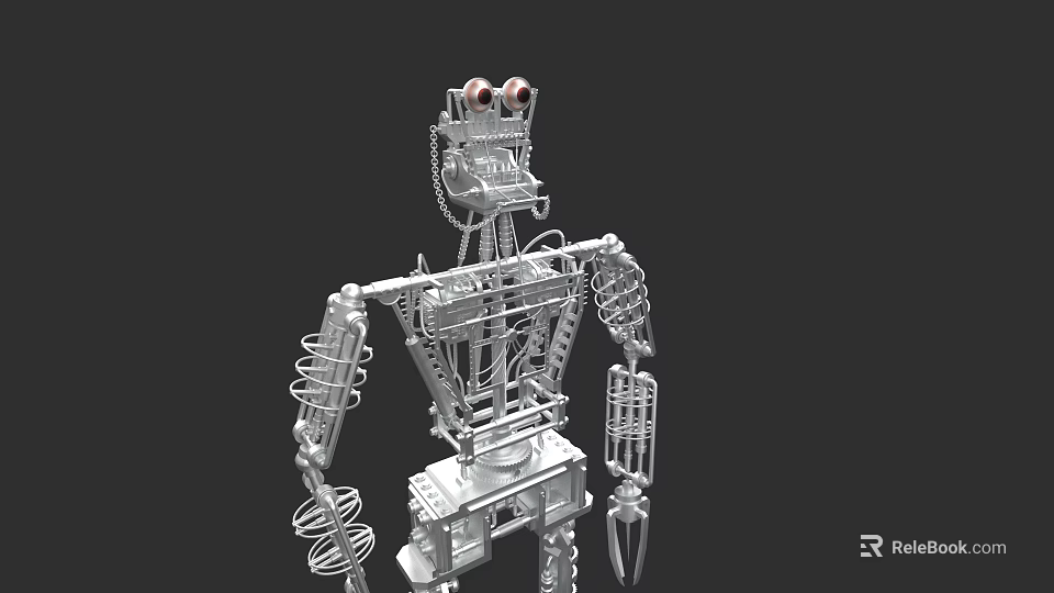 Organizational System For Robotic Mechanical Structure With Spring Chain And Components 3d model 
