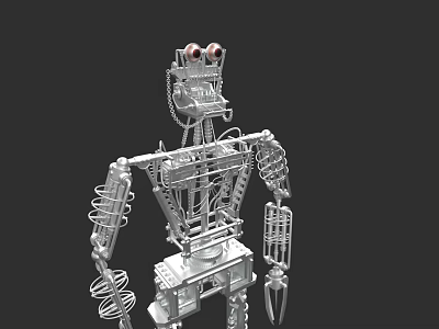 Organizational System For Robotic Mechanical Structure With Spring Chain And Components 3d model