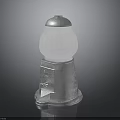 Outdoor Silver Metal Street Light With Transparent Dome And Central Panel