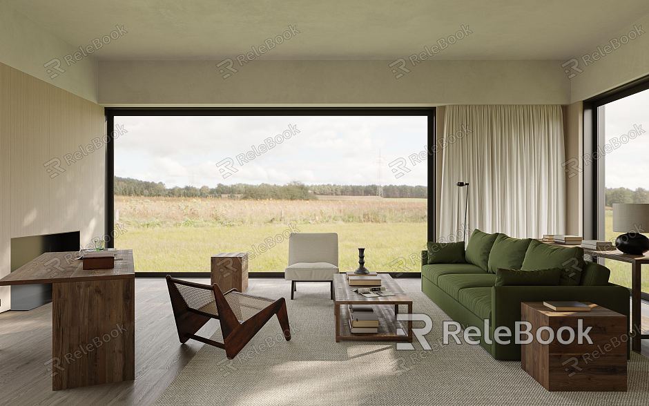 Modern medieval living room model