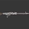 Modern Silver Tactical Firearm With Green Cylinder And Brown Grip Design