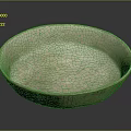 Hand Carved Artisan Ceramic Bowl Featuring Off White Body And Red Striped Base