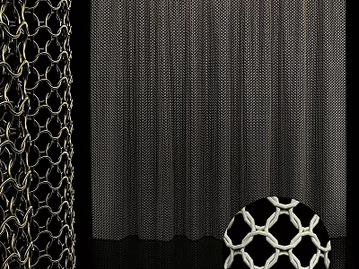 Modern Mesh Curtains With Woven Texture And Stylish Design Details 3d model