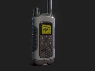 Portable Walkie Talkie With Digital Screen Display Functional Buttons Antenna And Ergonomic Design 3d model