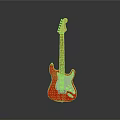 Red Electric Guitar As Essential Daily Life Musical Instrument