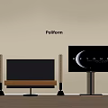 Poliform Television with Column Stands and Beyond Display Screen 3d model