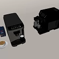 Modern Kitchen Appliances Two Coffee Machines With Beans Pack And Coffee Cup 3d model