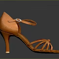 Orange Suede Dance High Heels With Crisscross Straps And Stiletto Heel