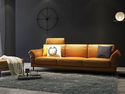 Modern Combination Sofa Simple Tan Sofa model