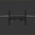 Black Weight Rack With Barbell And Red Black Weight Plates Storage