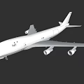 White Large Commercial Airliner With Four Engines And Aerodynamic Wing Structure