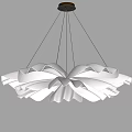 Modern Elegant White Petal Shaped Chandelier With Soft Hanging Light Design