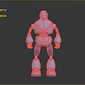 Blue Robot 3D Model Design With Shiny Surface And Stylized Joints Toy Figurine