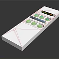 White Electronic Control Panel With Circular Buttons And Digital Display Screen 3d model