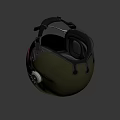 Military Green Aviation Helmet With Reflective Visor Headphones And Safety Straps