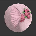 Pink Plant Decor Featuring Feathery Pink Accents Green Leaves And Roses