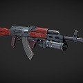 rifle assault rifle AK74 combat rifle semi-automatic rifle 3d model