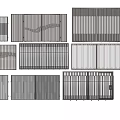 Various Modern Entrance Gates With Slatted Metal Designs And Decorative Patterns